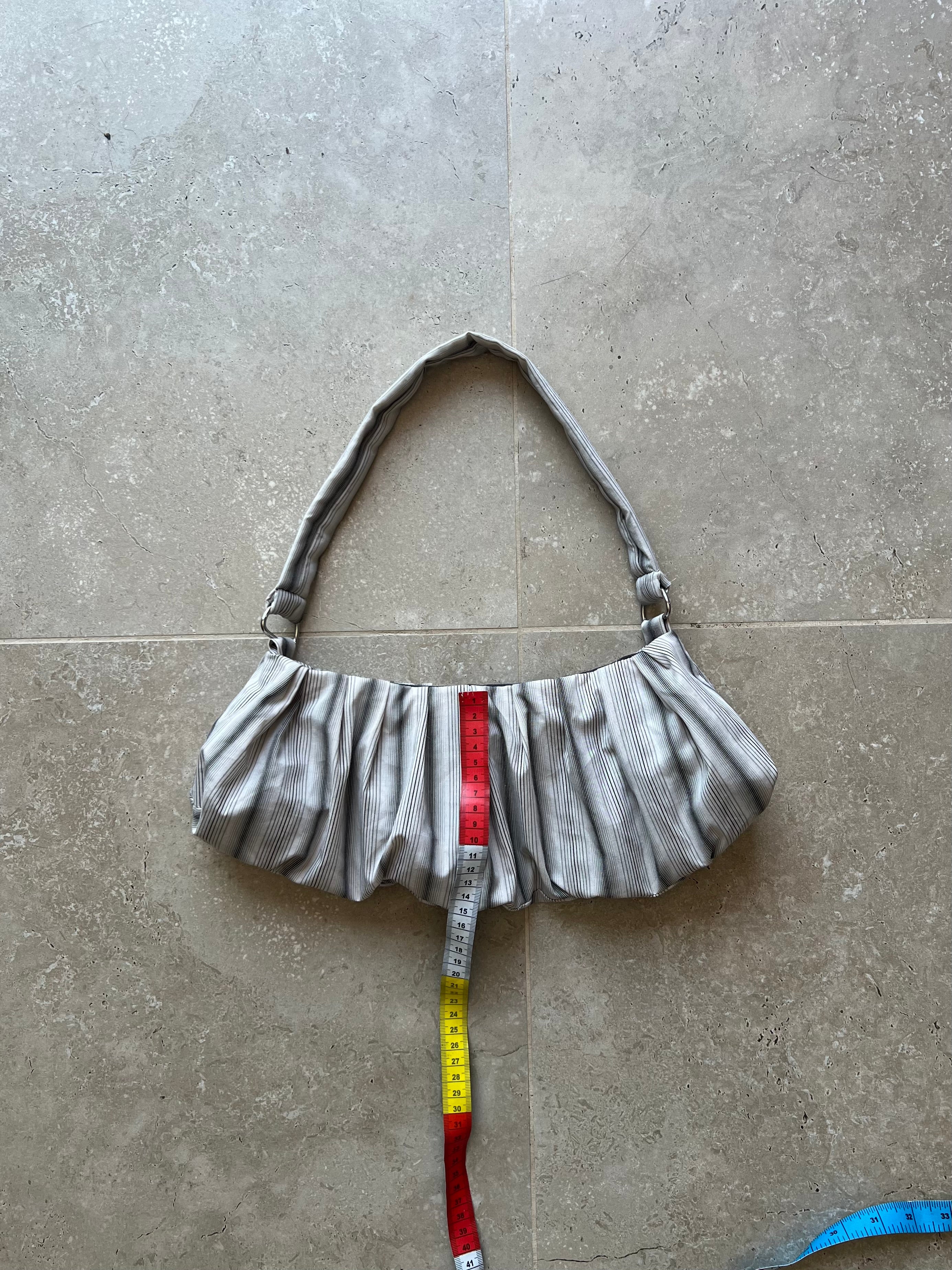 Stone Stripe Pleat Bag (w/ Pocket)