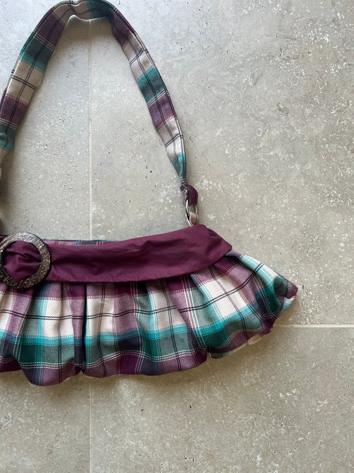 Checked Buckle Bag