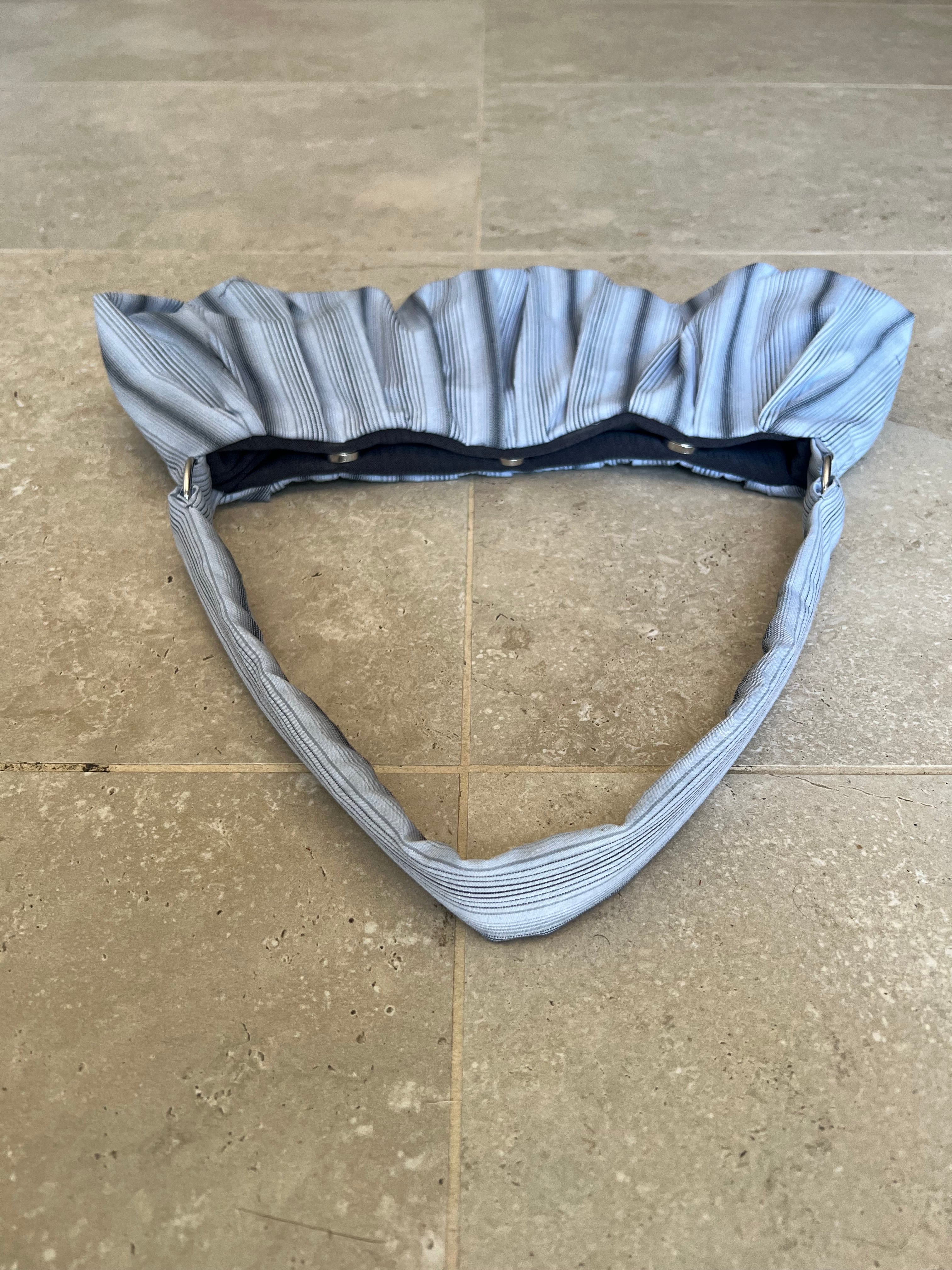 Light Blue Pleated Bag (w/ Pocket)