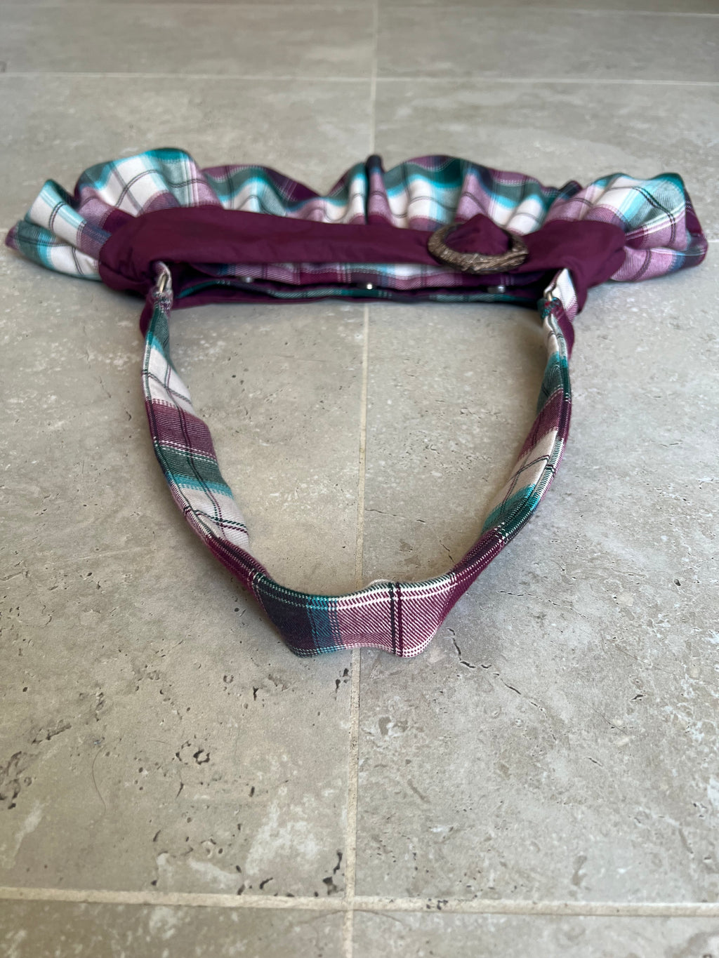 Checked Buckle Bag