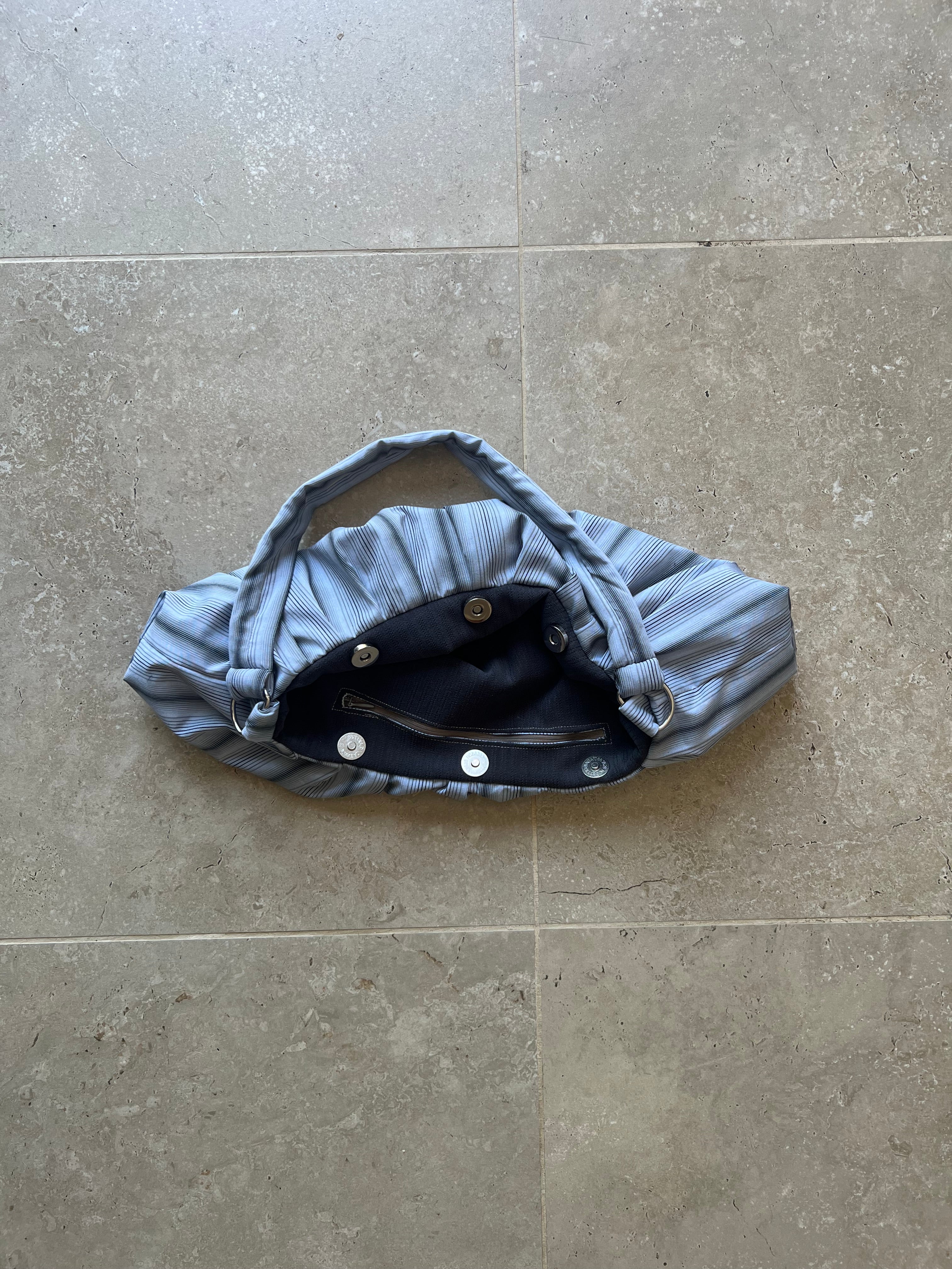 Light Blue Pleated Bag (w/ Pocket)
