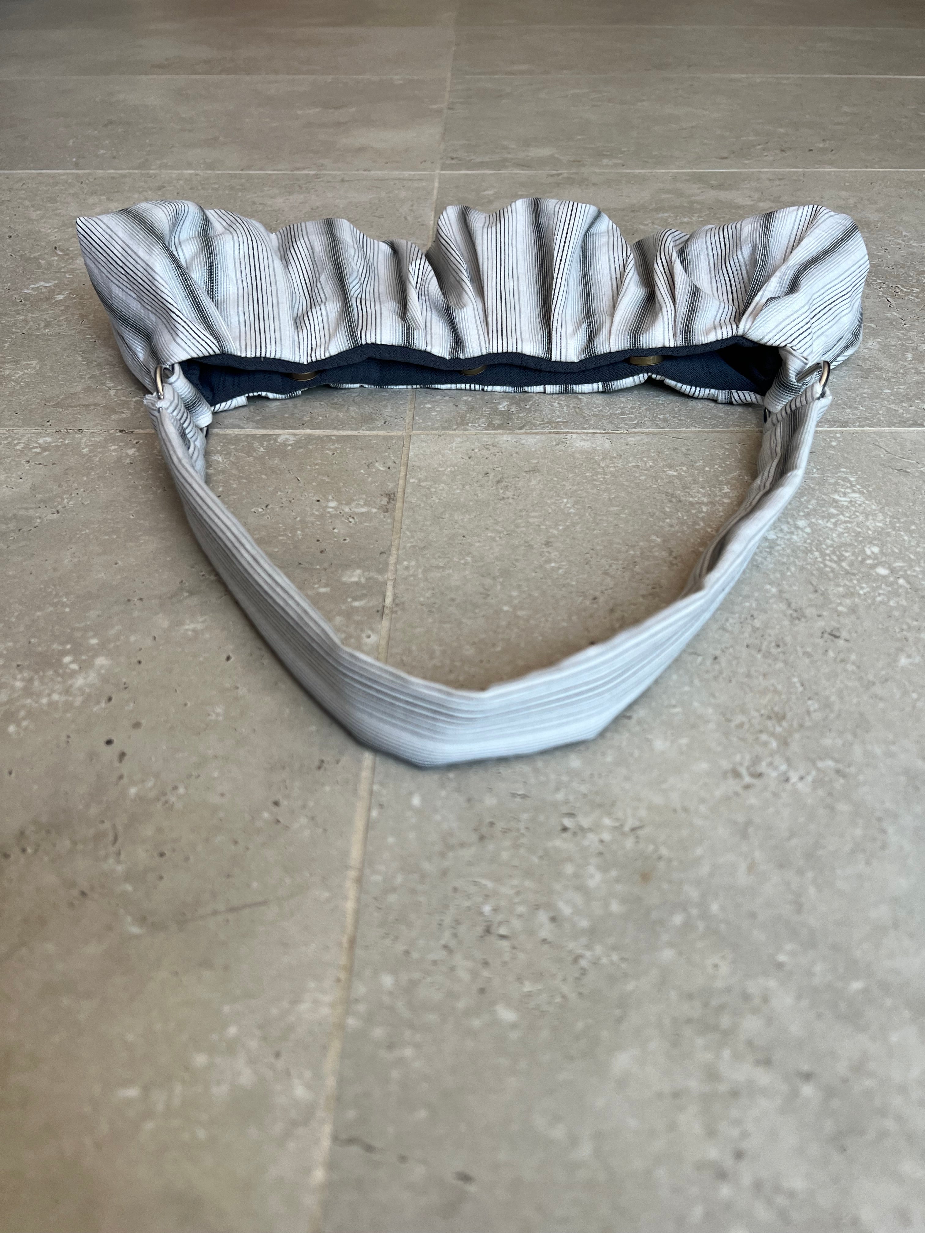 Stone Stripe Pleat Bag (w/ Pocket)