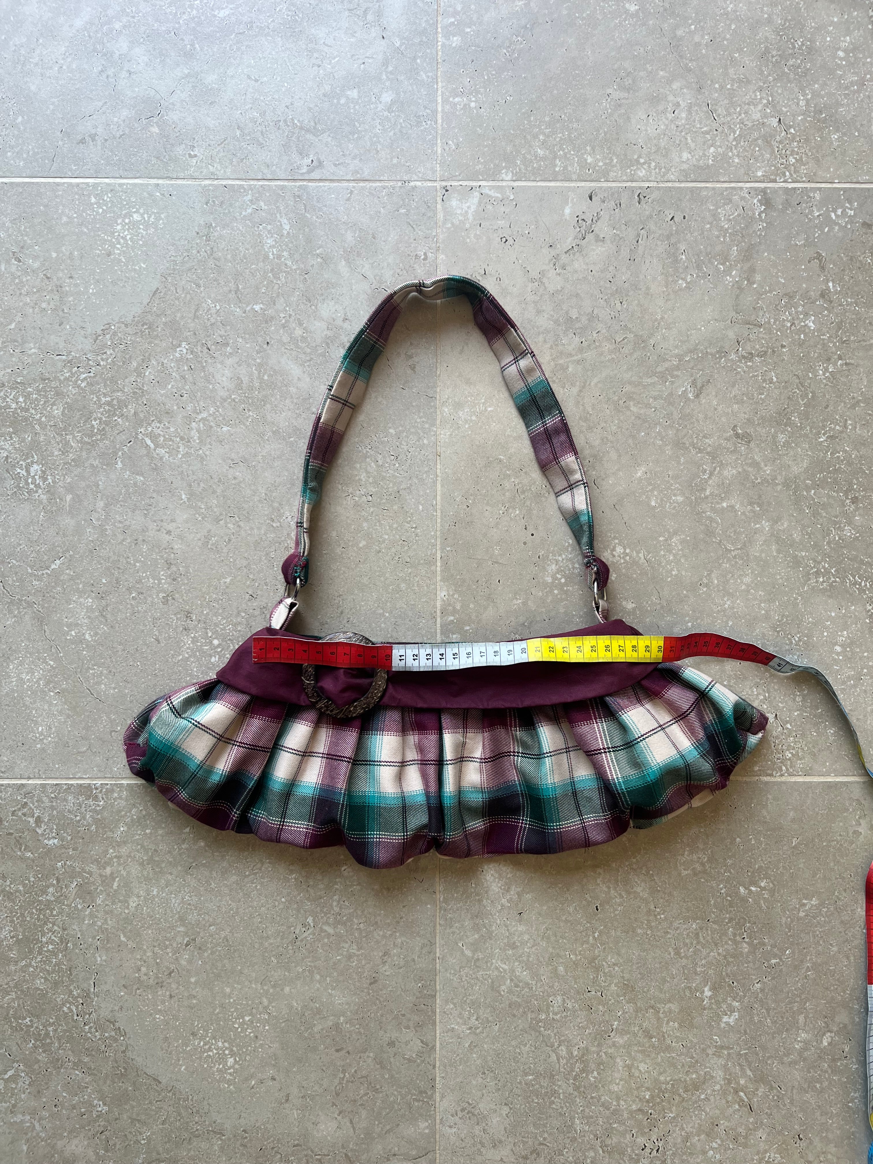 Checked Buckle Bag