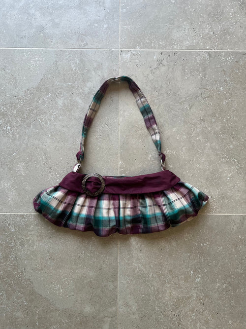 Checked Buckle Bag