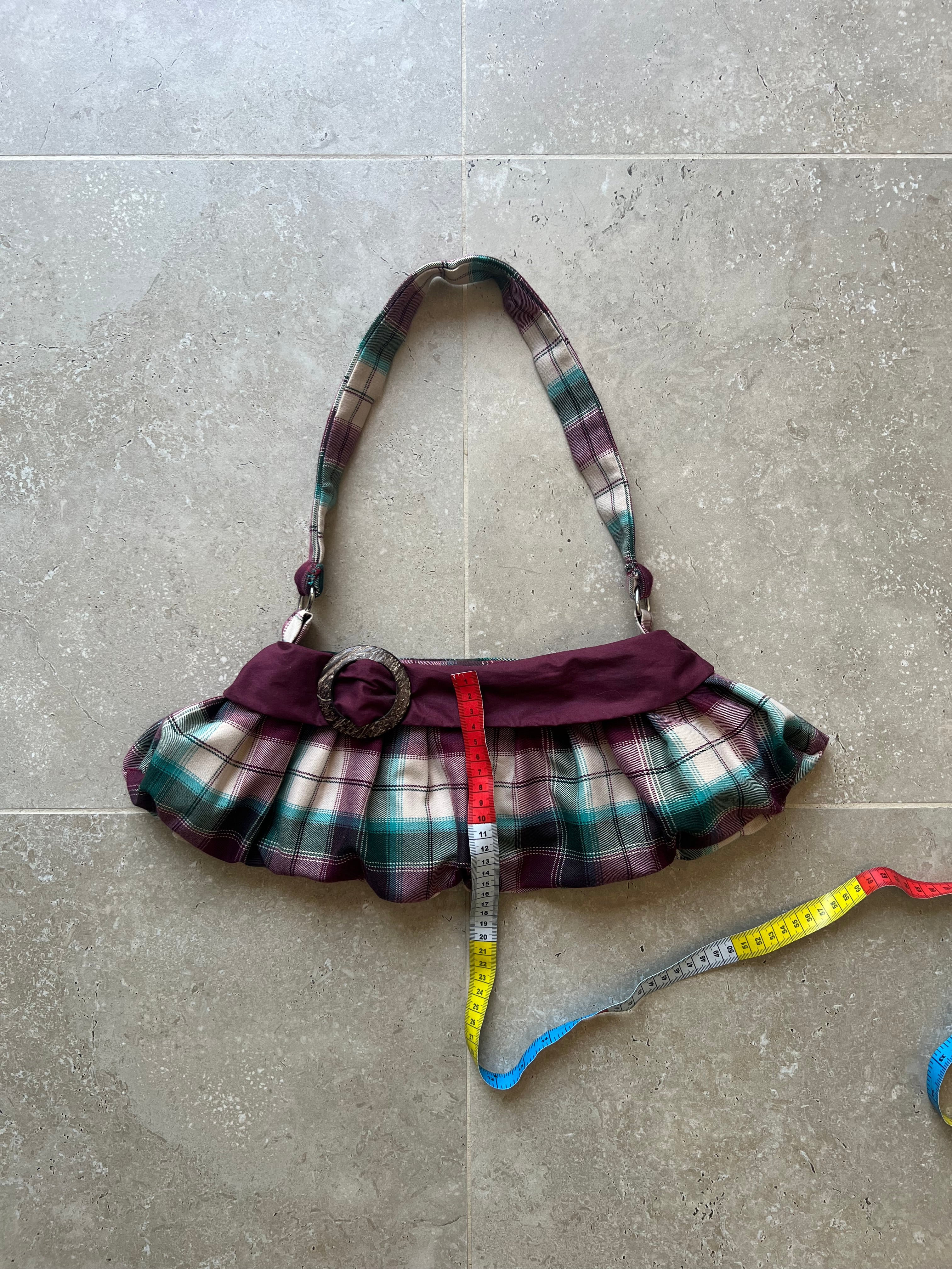 Checked Buckle Bag