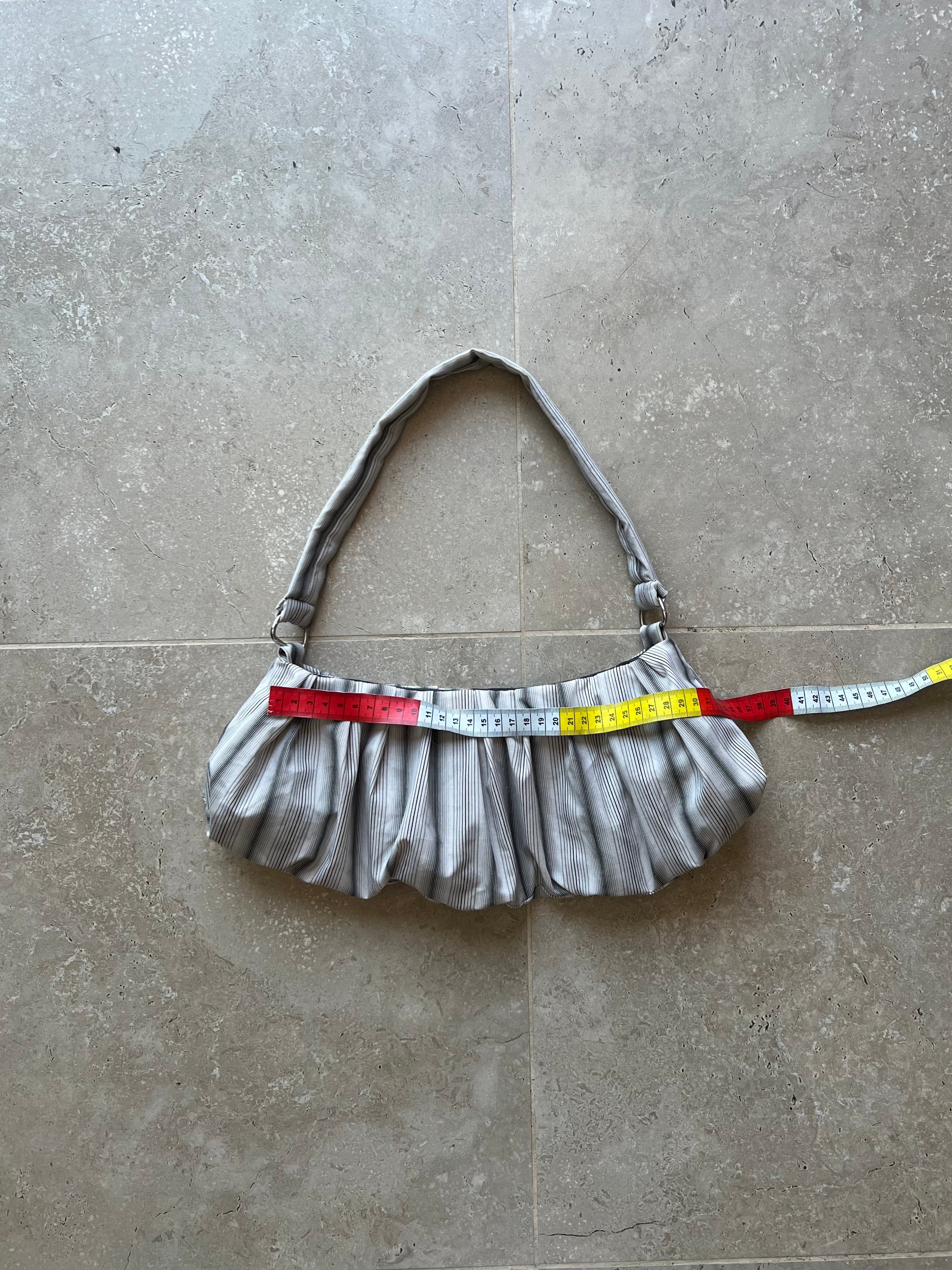 Stone Stripe Pleat Bag (w/ Pocket)